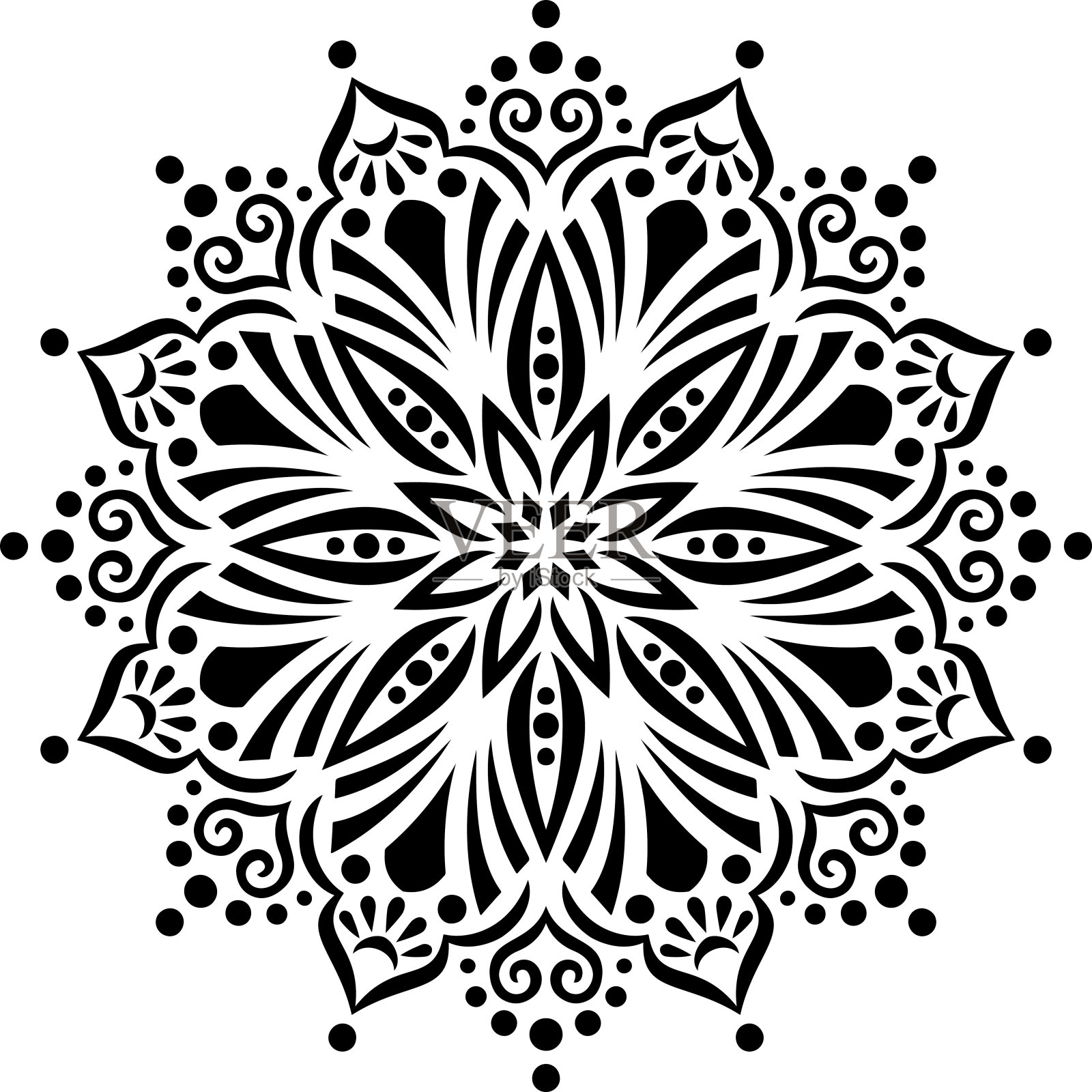 曼荼罗图案模板涂鸦素描插画图片素材