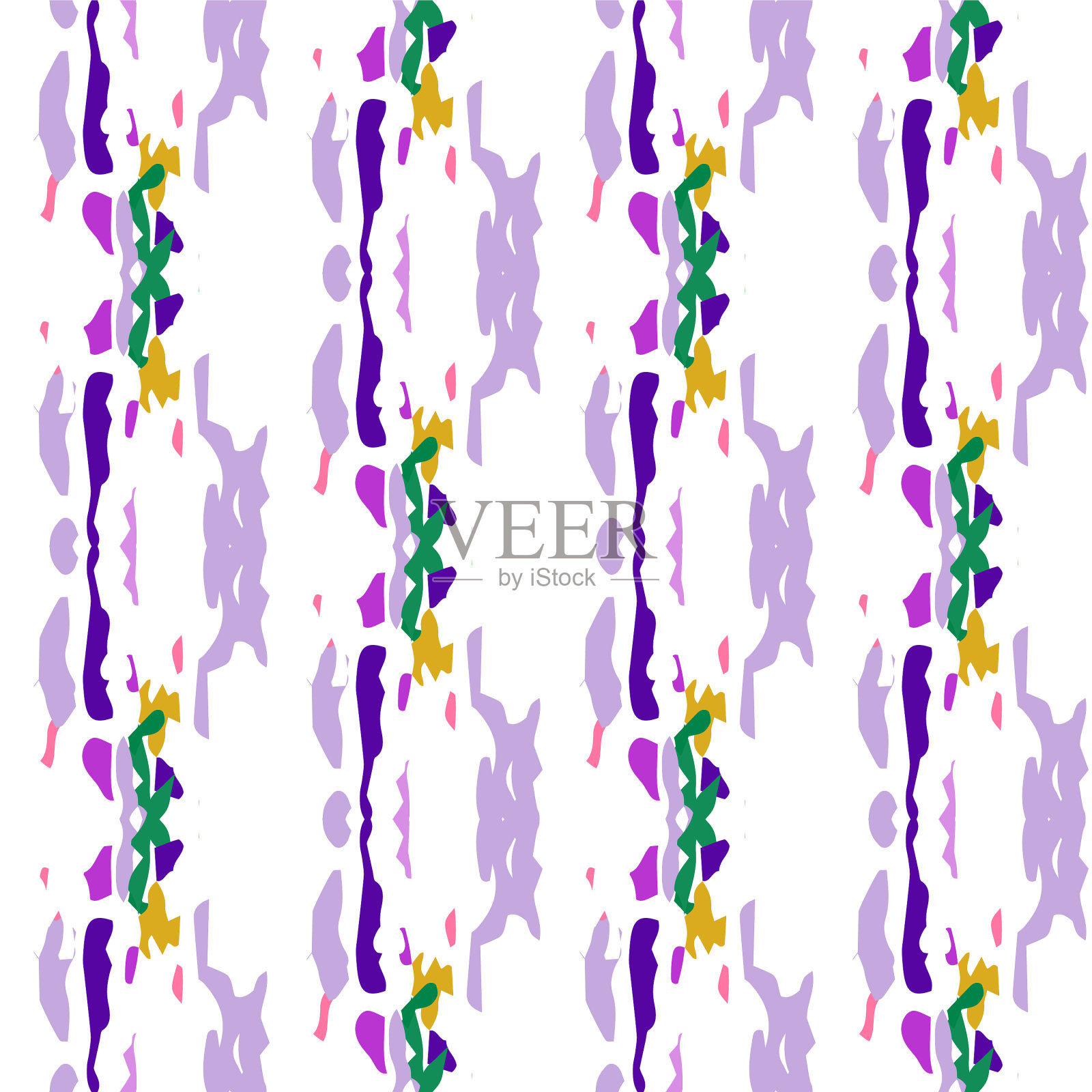 斑点伊卡特扎染蜡染无缝图案插画图片素材