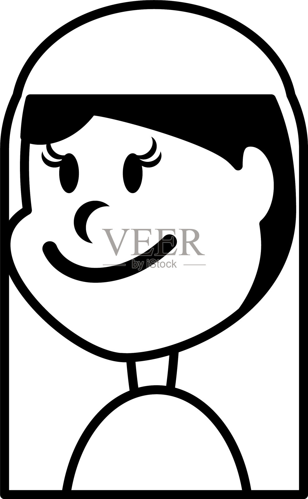 可爱的女孩微笑在白色的背景设计元素图片