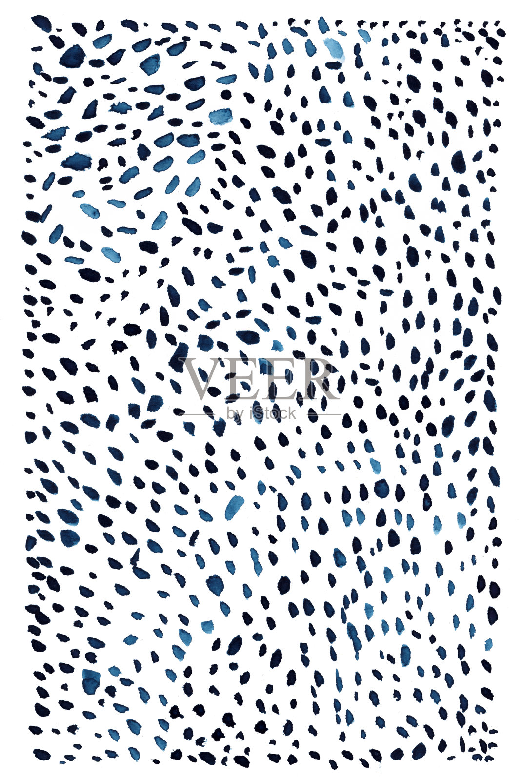 蓝色笔触点水彩条纹孤立的白色背景照片摄影图片