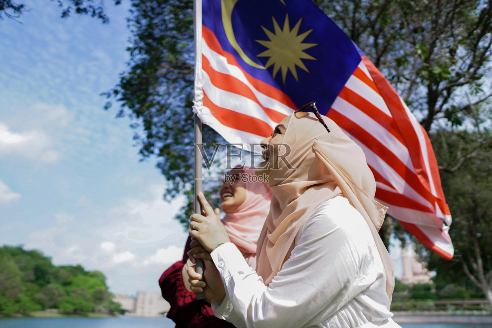 美丽的女孩庆祝马来西亚独立日照片摄影图片