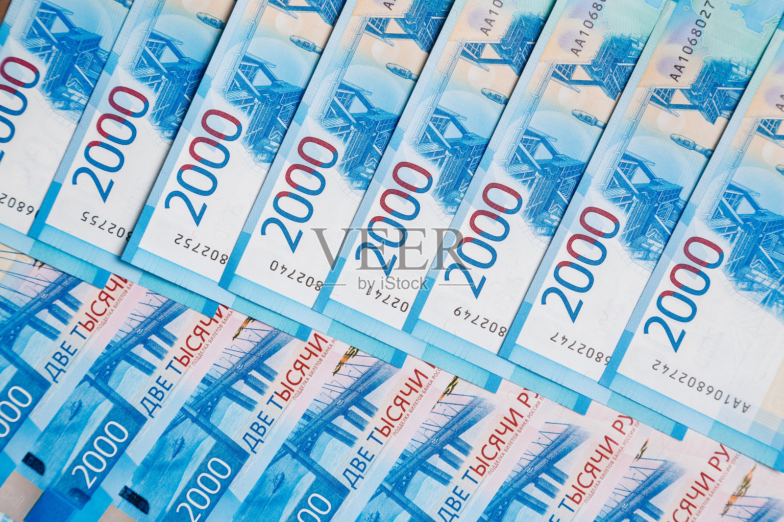 千分之二俄罗斯纸币的背景照片摄影图片