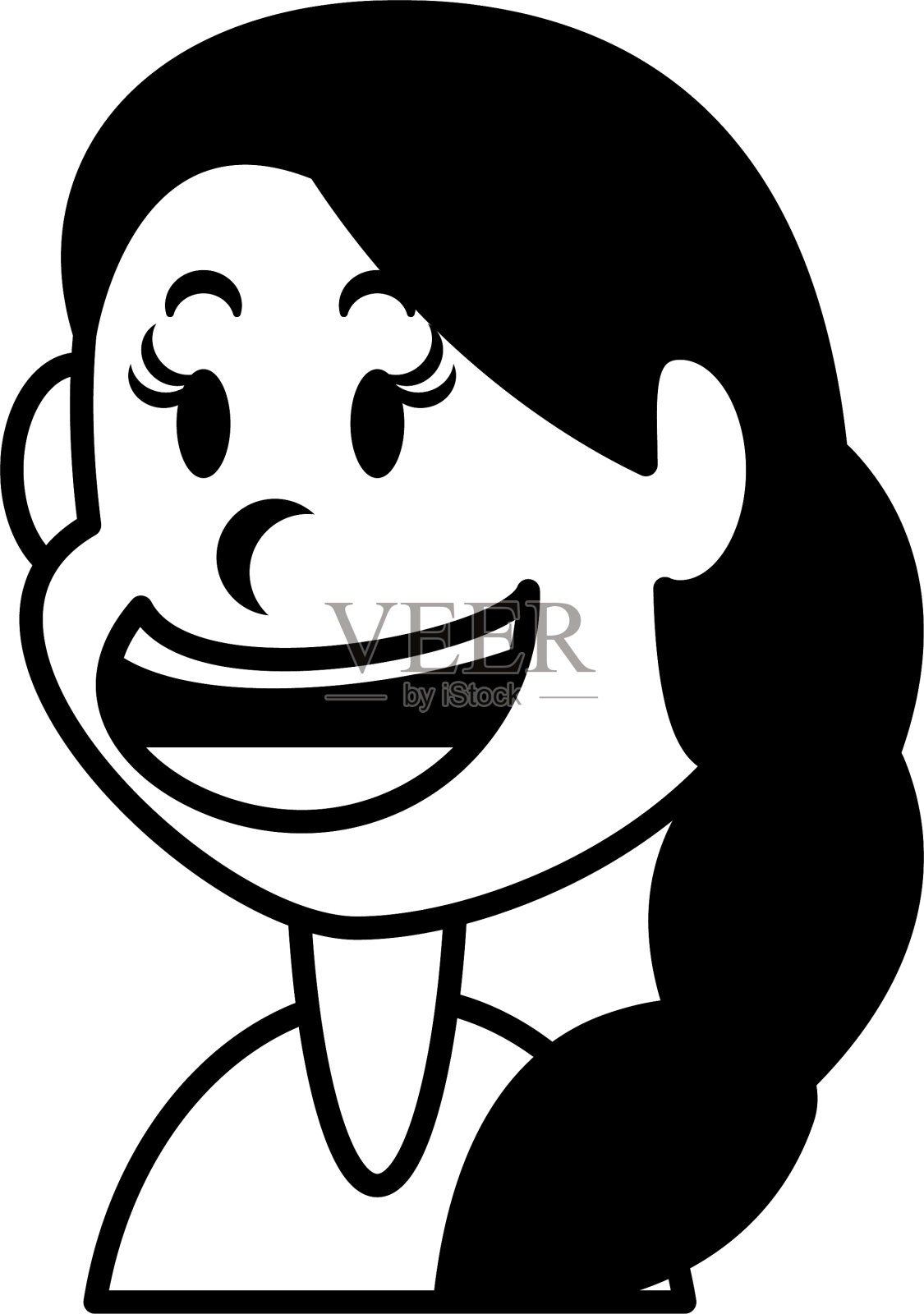 可爱的女孩微笑在白色的背景设计元素图片