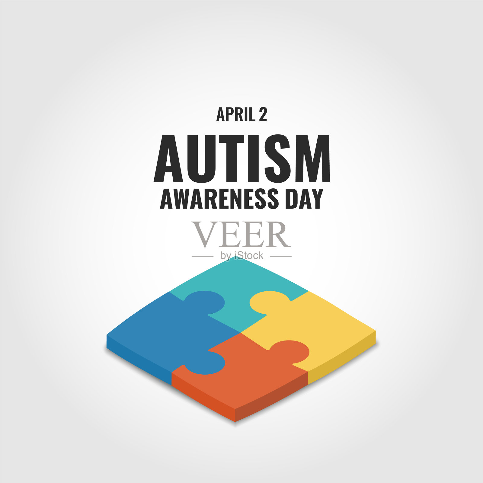 提高自闭症意识日插画图片素材