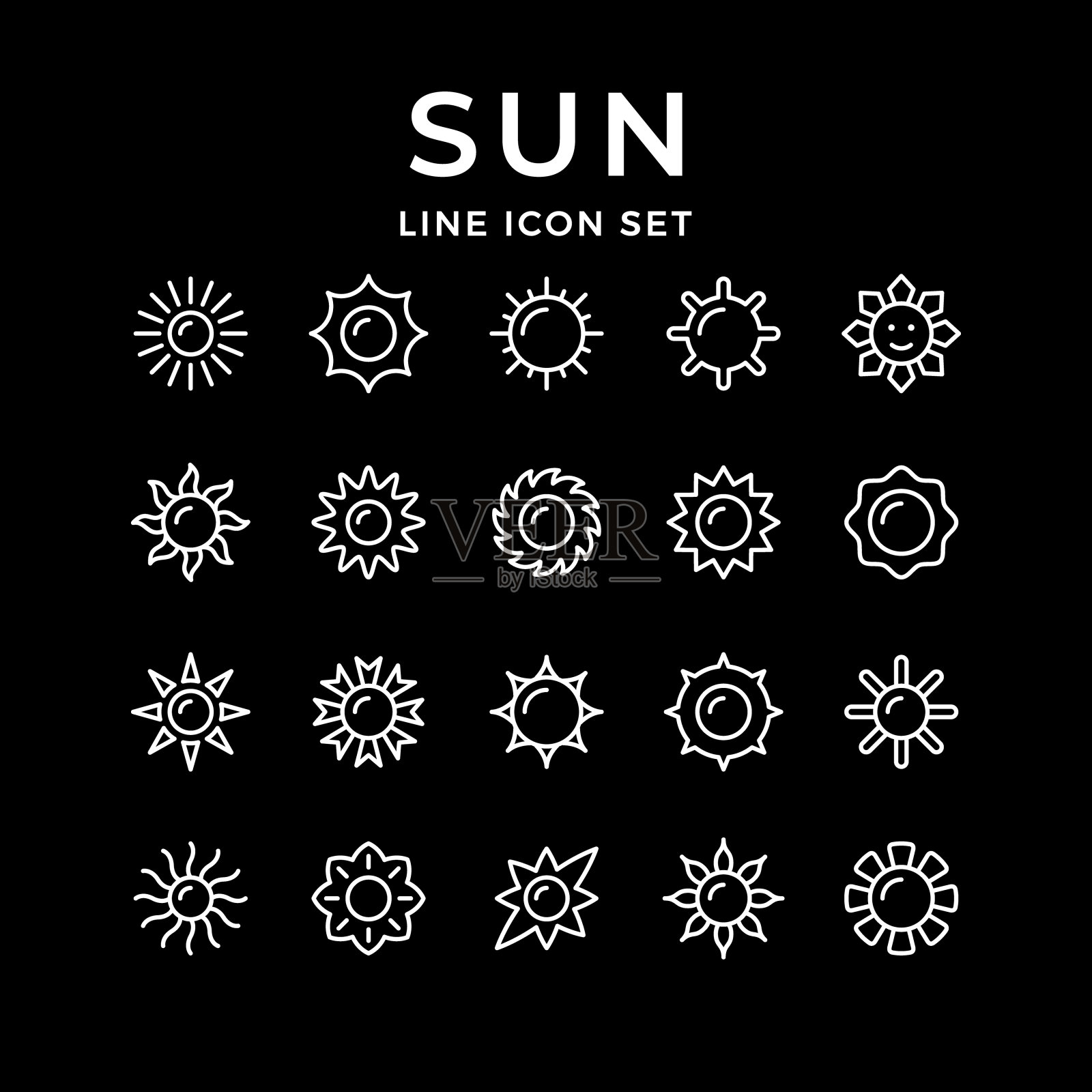 设置太阳的线条图标图标素材