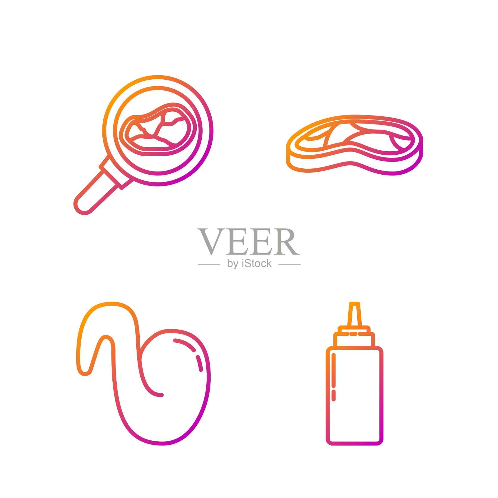 套餐酱汁瓶炸鸡翅牛排图标素材