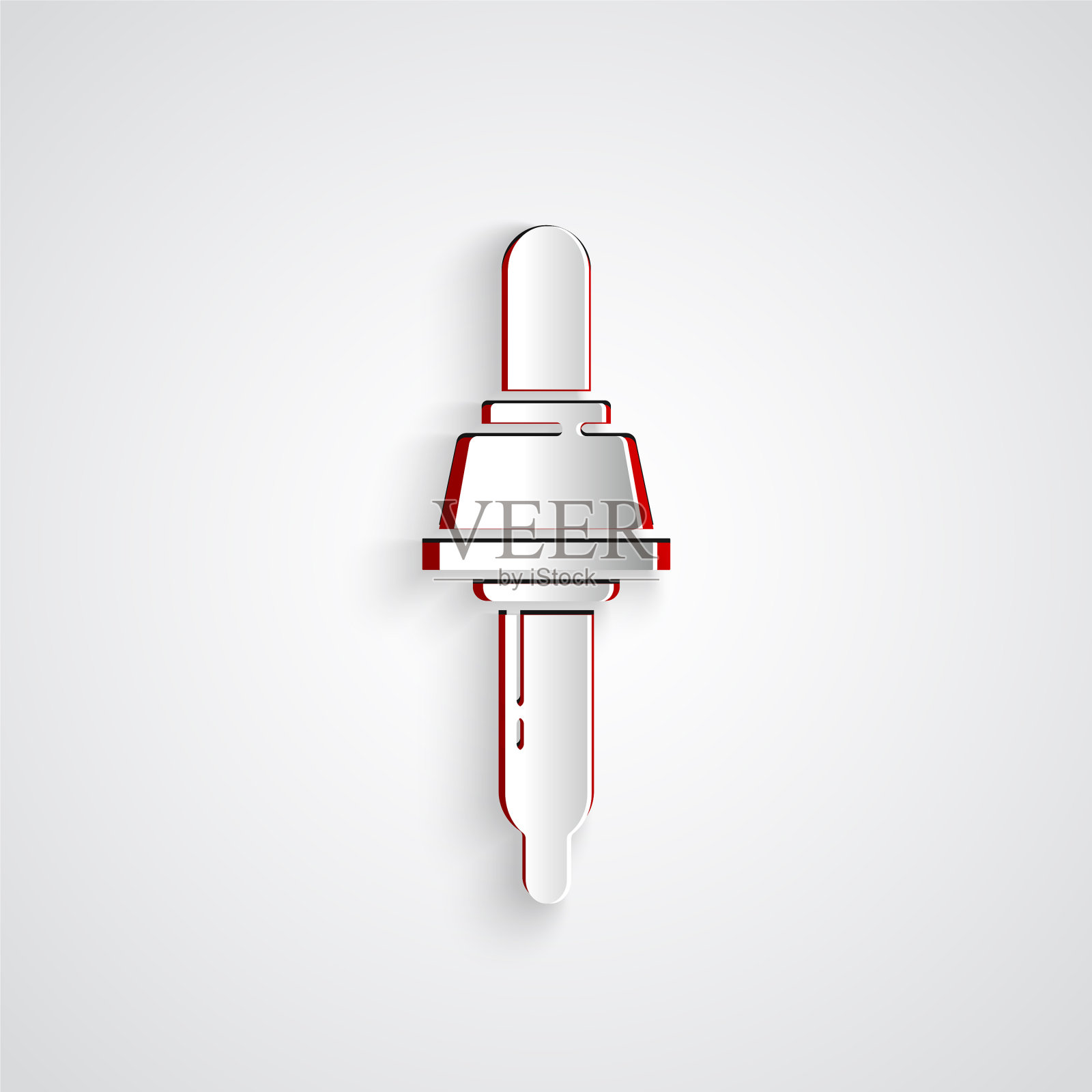 剪纸吸管图标孤立在灰色背景图标素材