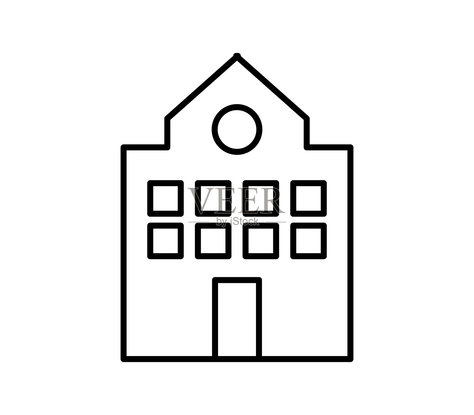 学校图标在白色的背景图标素材