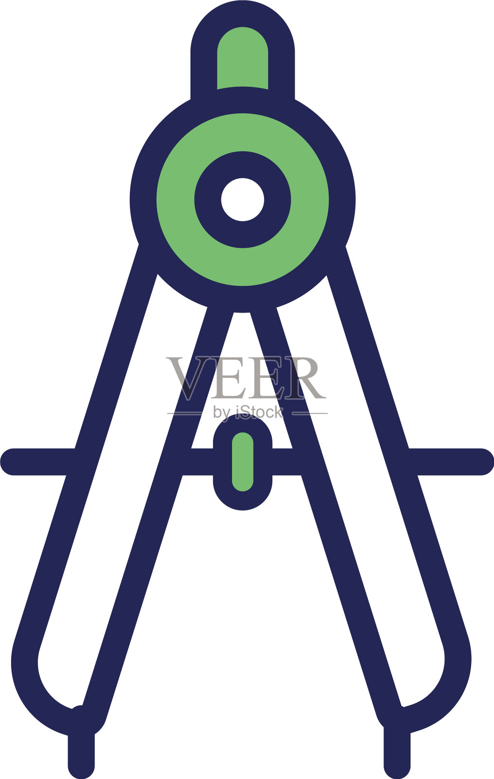 指南针学校供应线和填充风格图标图标素材