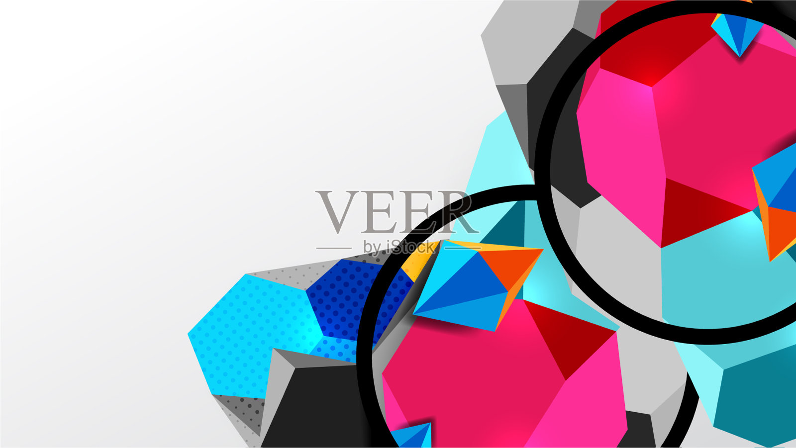 抽象背景-三维多边形几何插画图片素材