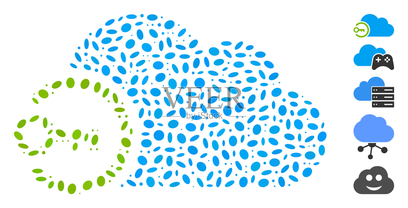 点拼贴云登录插画图片素材