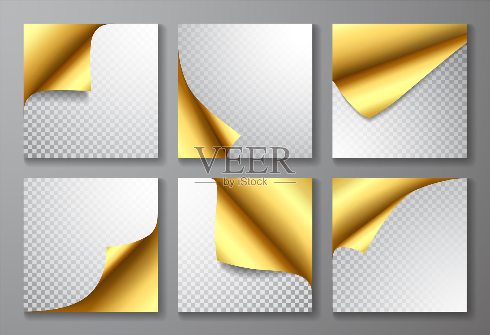 纸页有卷曲角和阴影模板插画图片素材