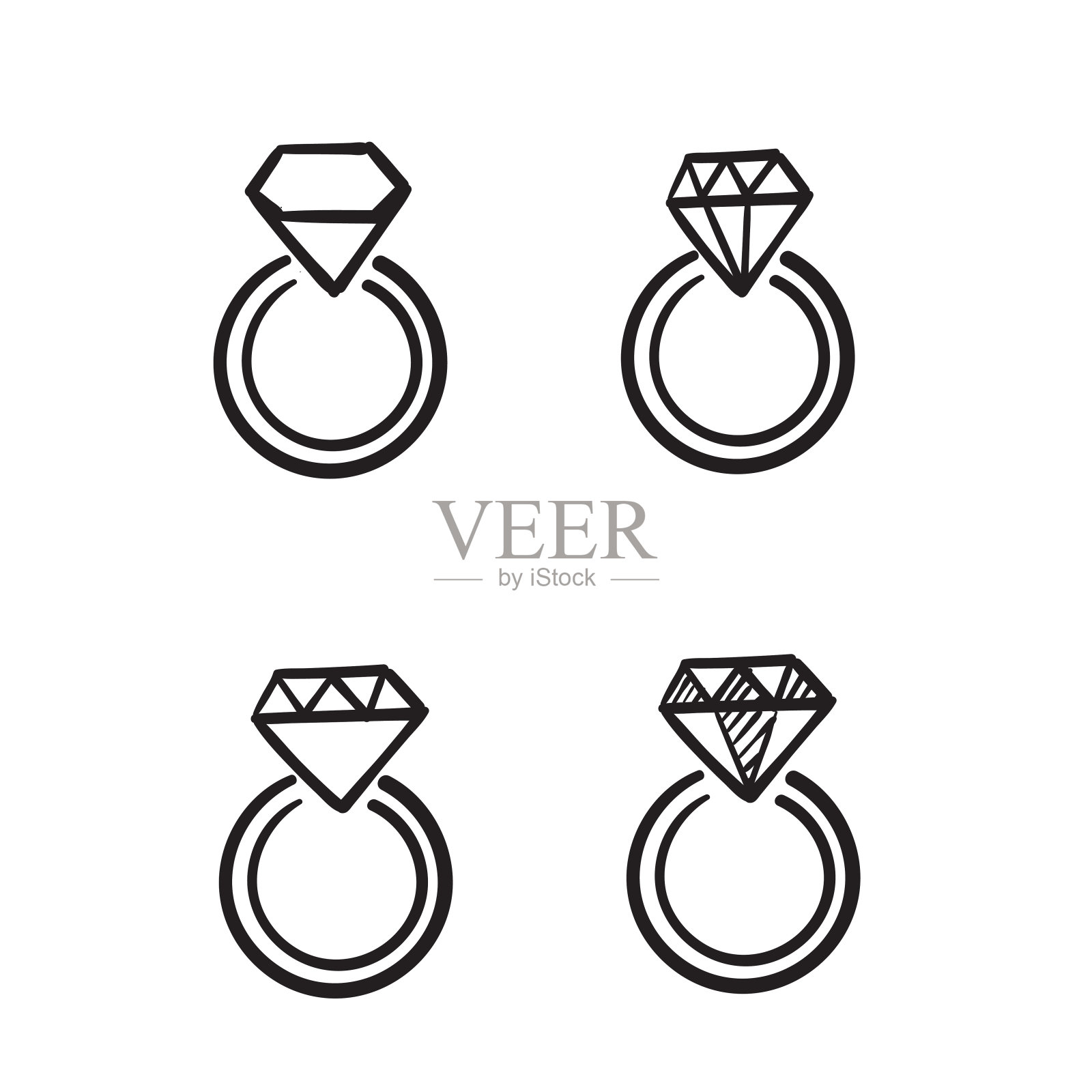 涂鸦钻石插图矢量与绘画风格隔离插画图片素材