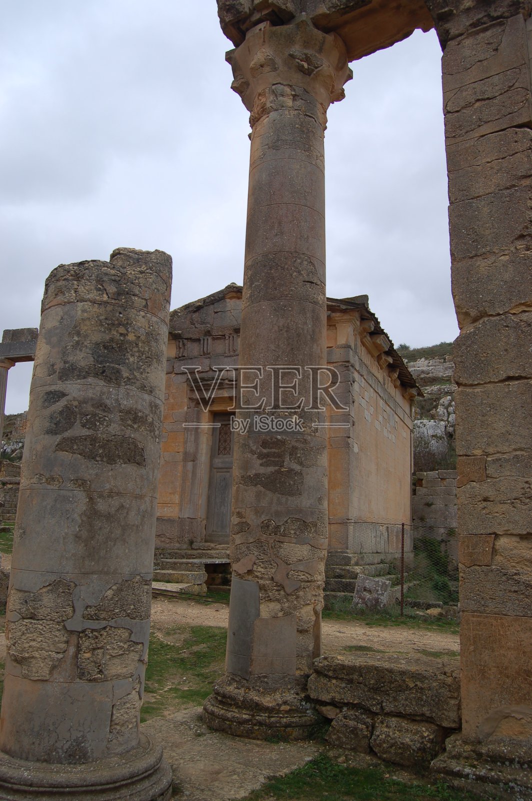 利比亚昔兰尼古城遗址照片摄影图片