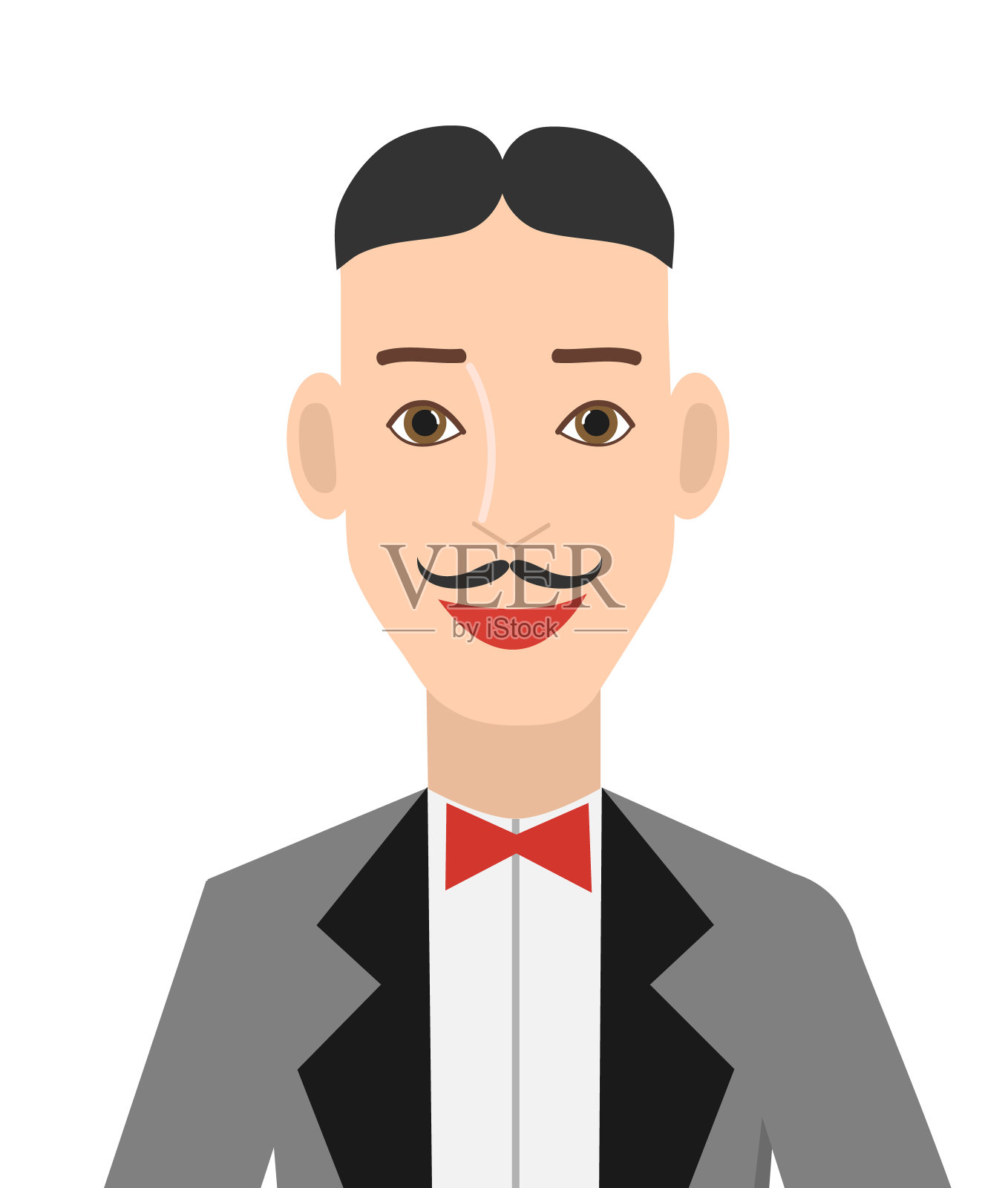 艺人孤立在白色背景。《阿凡达》,肖像。插画图片素材