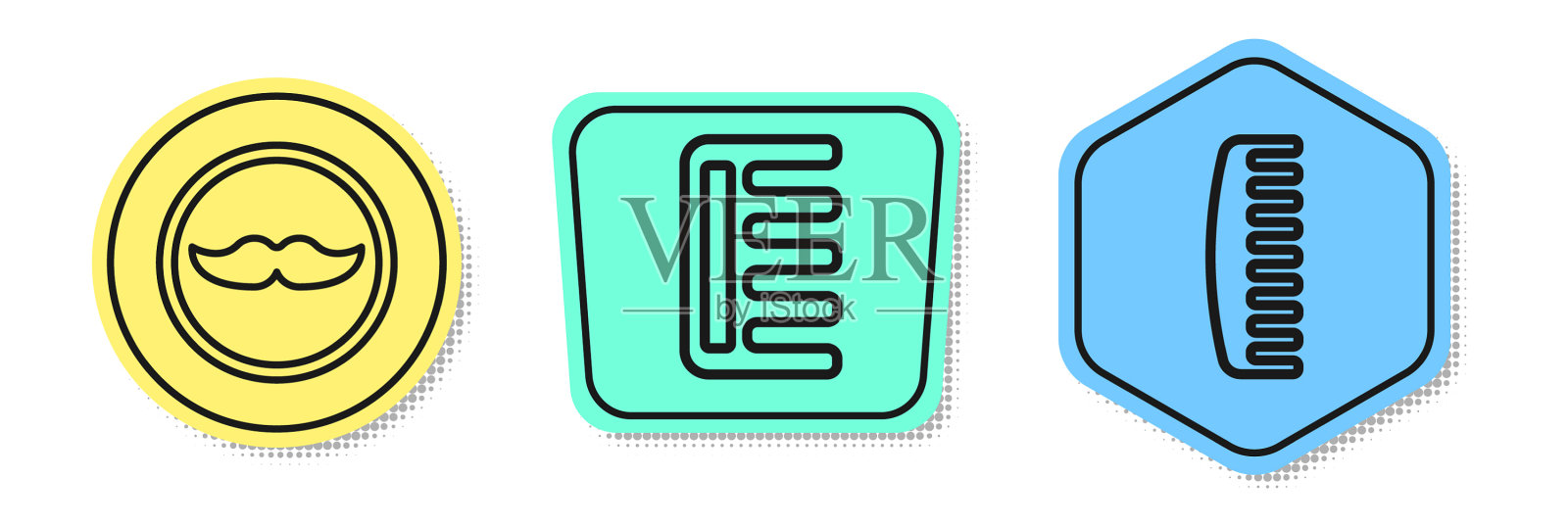 设线胡子发刷和发刷图标素材