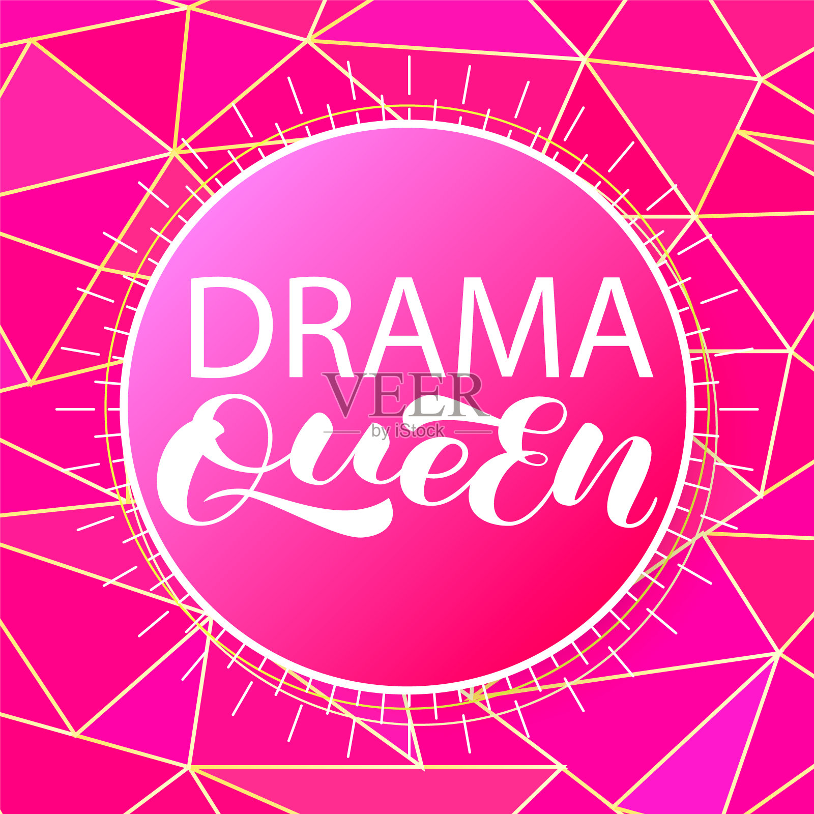 戏剧女王刻字。矢量插图海报或横幅插画图片素材