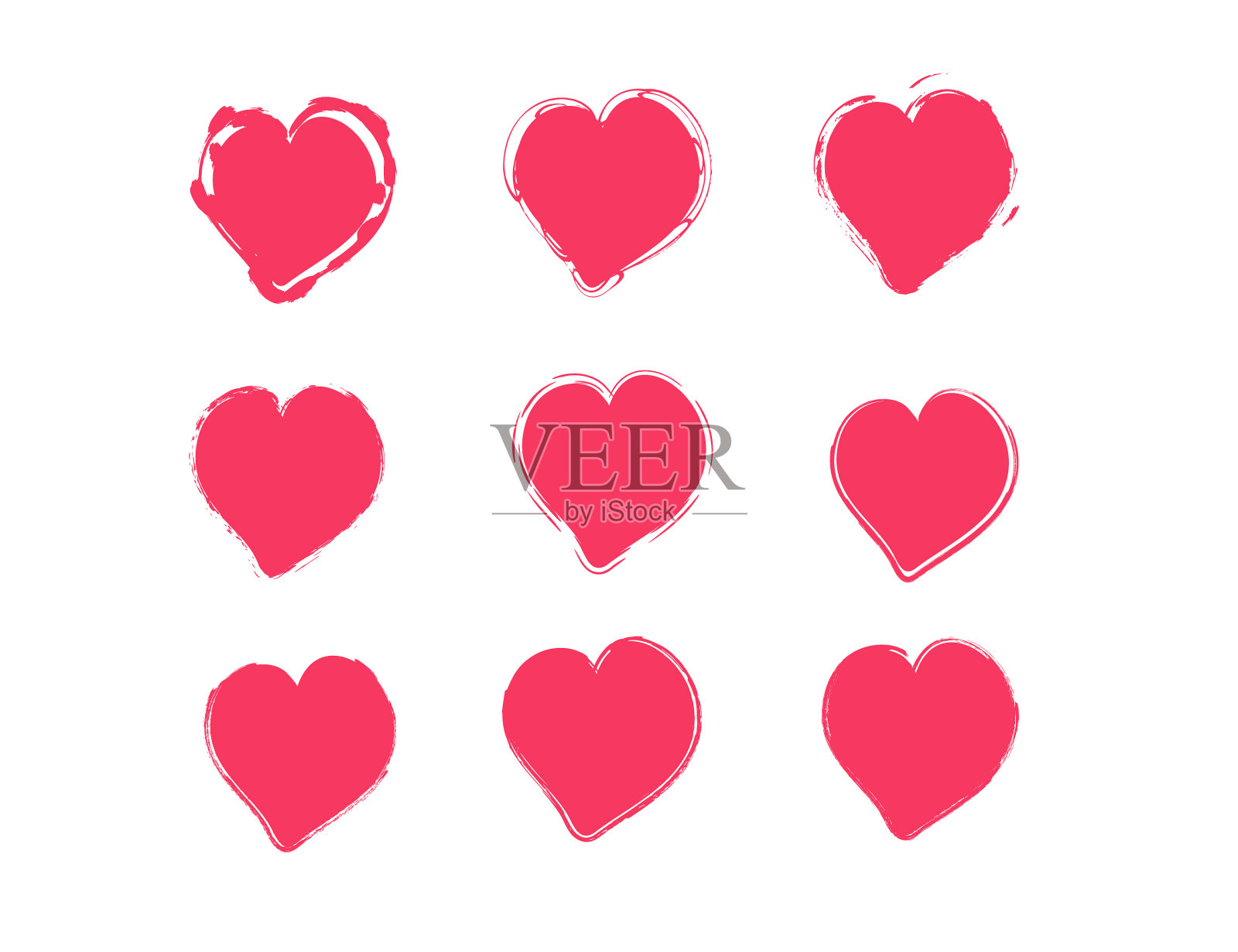 设置垃圾心形孤立的标志插画图片素材