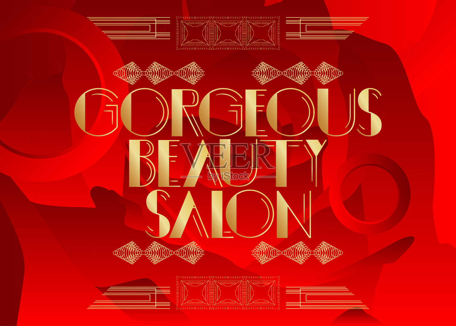 艺术装饰华丽美容沙龙文字。插画图片素材