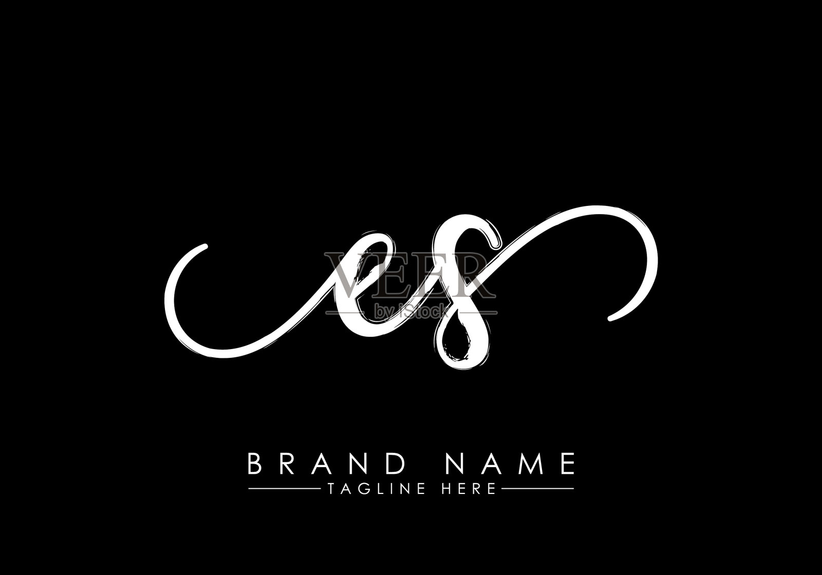 E s初始手写logo手写logo插画图片素材