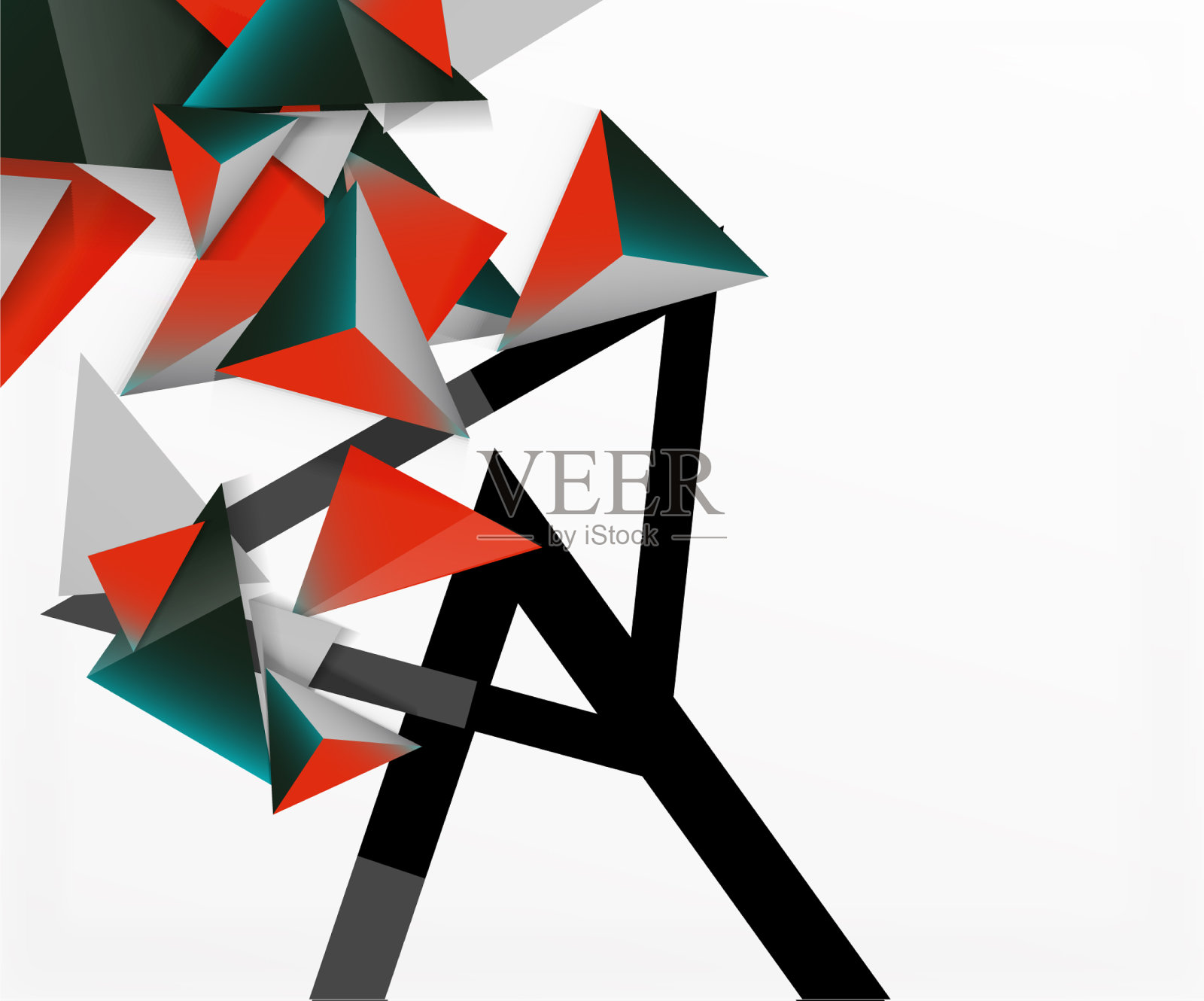 抽象背景马赛克三维三角形插画图片素材