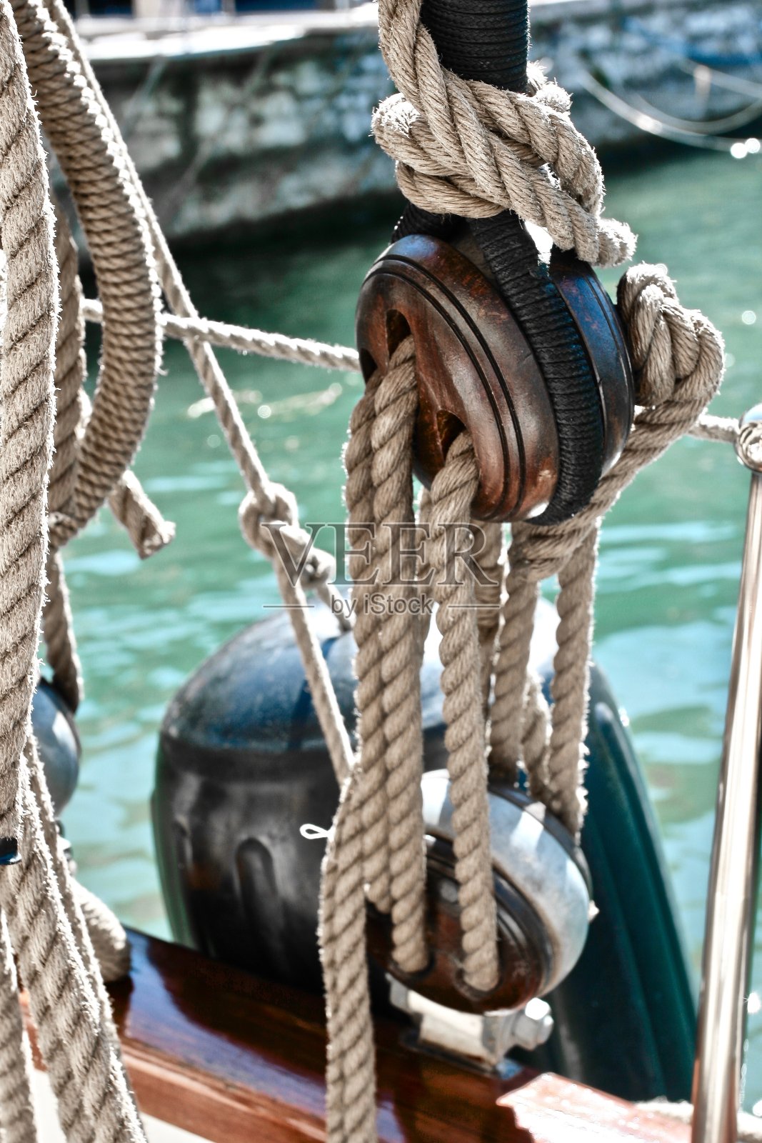 木制老式帆船设备特写照片摄影图片