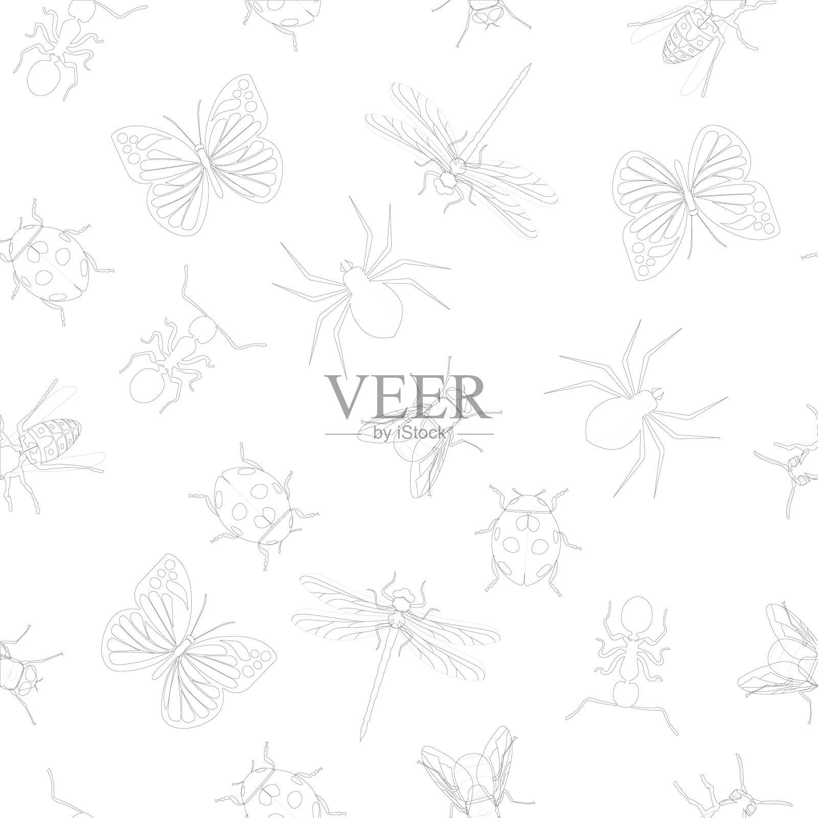 昆虫的模式插画图片素材