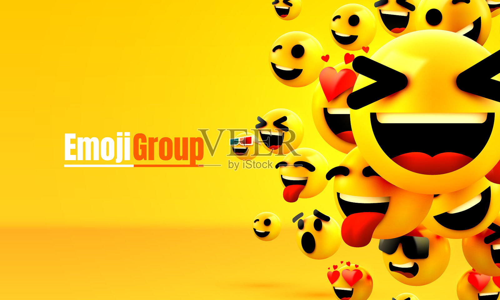 表情群黄色眨眼脸搞笑卡通插画图片素材