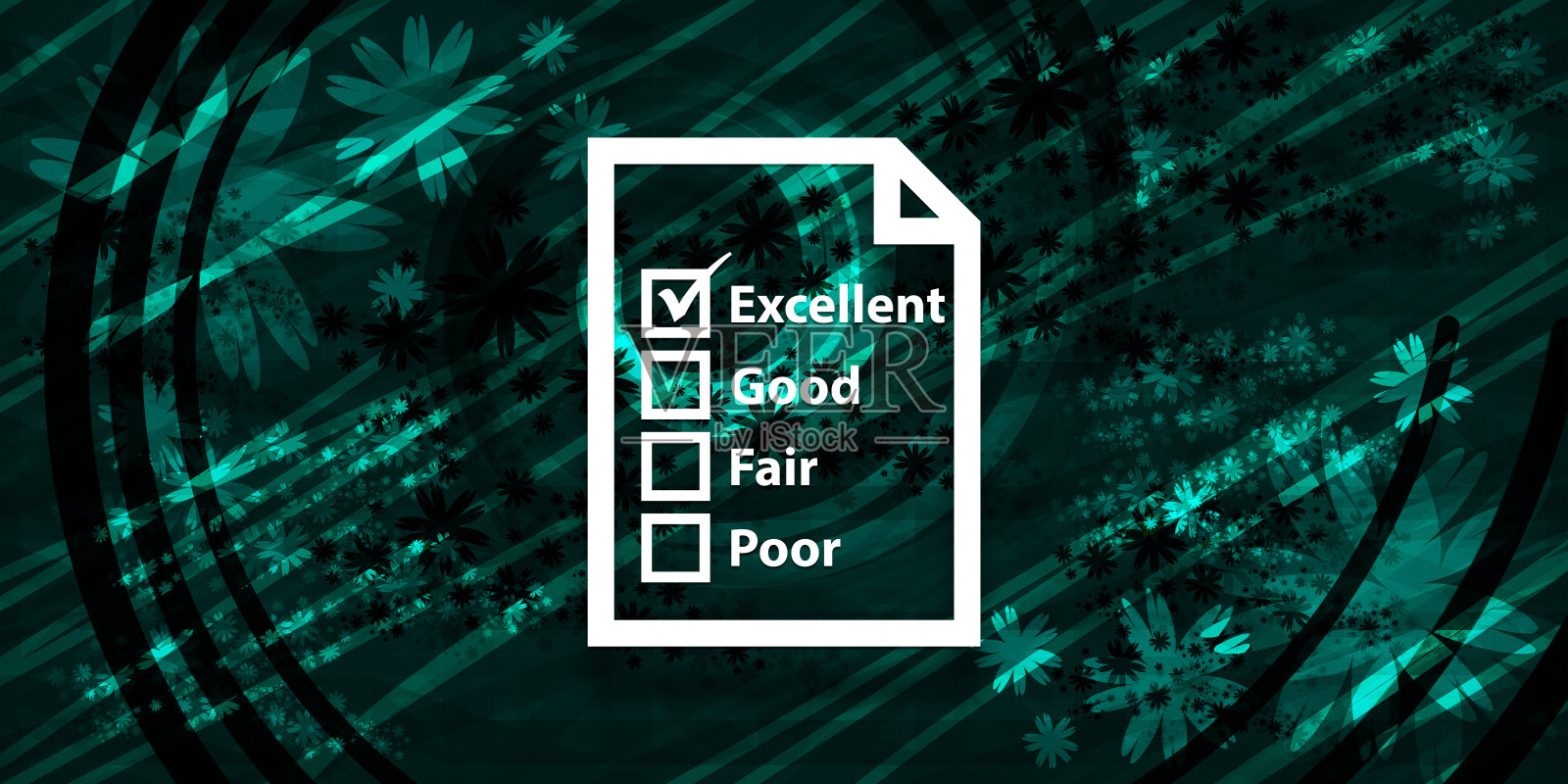 问卷图标花翠绿横幅背景自然设计插图插画图片素材