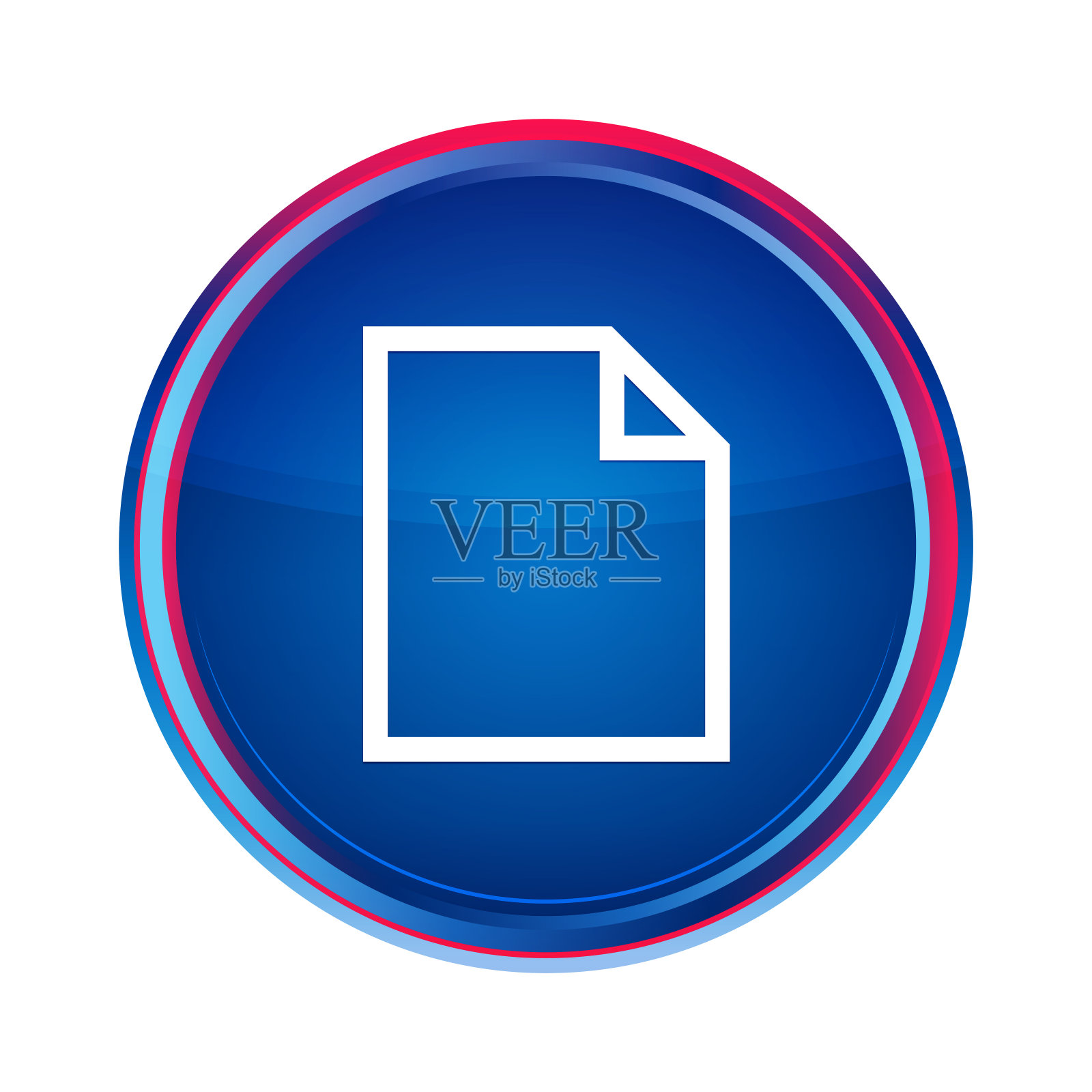 空白页图标丝蓝色圆形按钮水设计插图图标素材