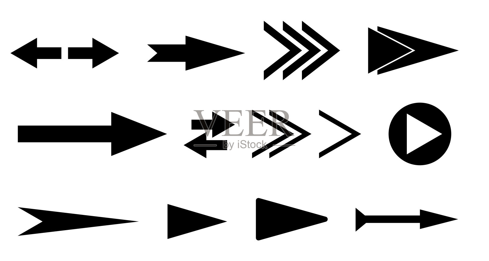 箭头图标集。箭头的收藏。箭头。游标。现代简单箭头。图标素材