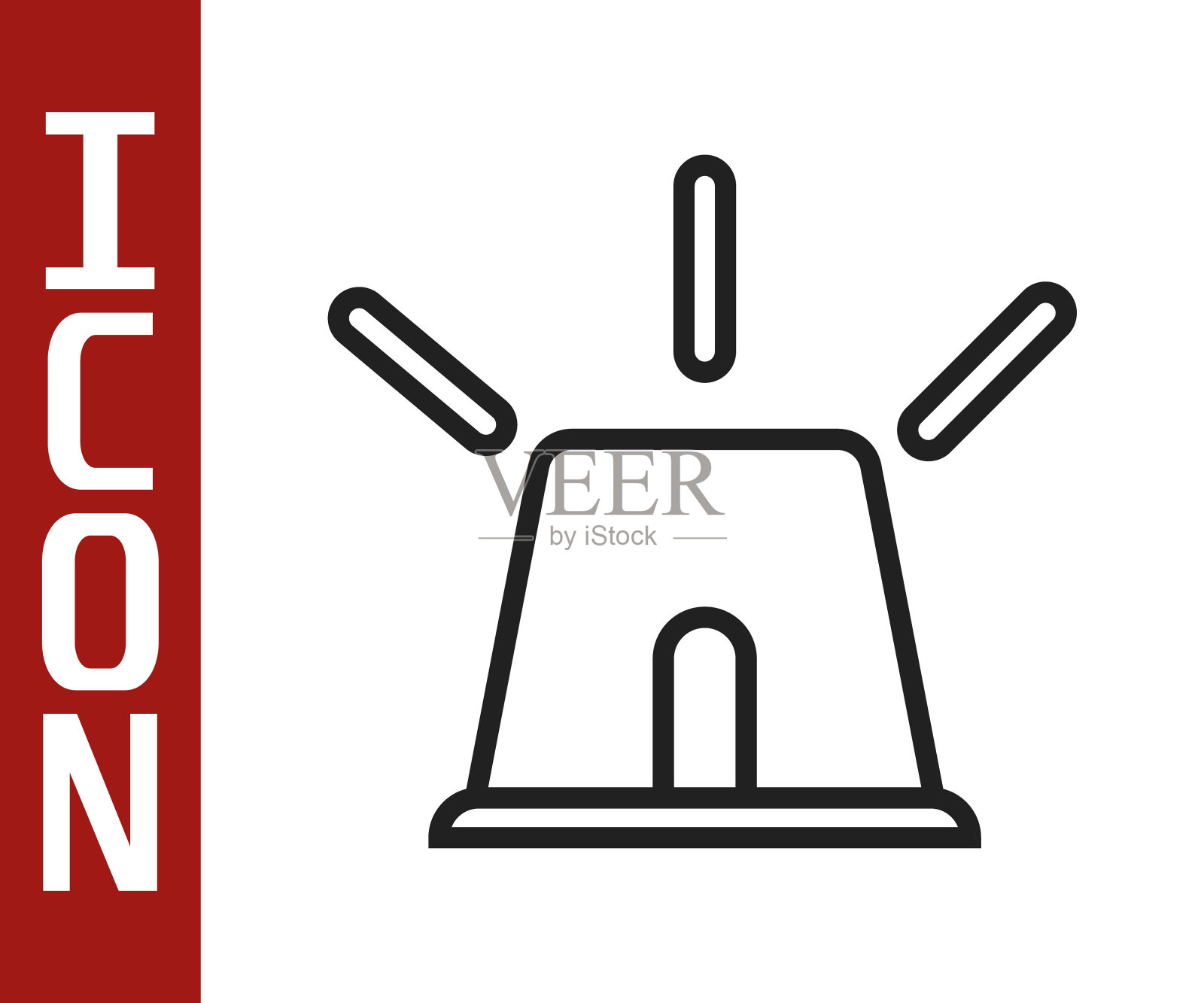 黑线闪光警报器图标孤立在白色背景。紧急警笛。矢量图插画图片素材