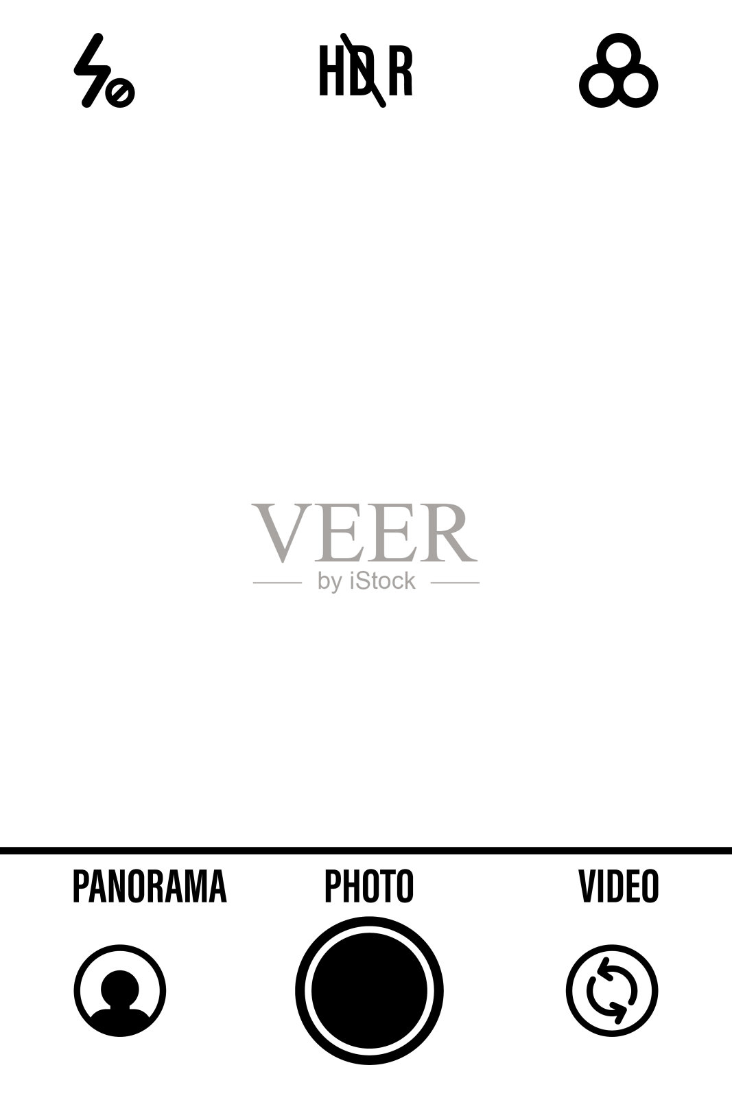 相机屏幕与白色框架,数字和电池符号。摄像机取景器在黑色背景。矢量插图为您的图形设计插画图片素材