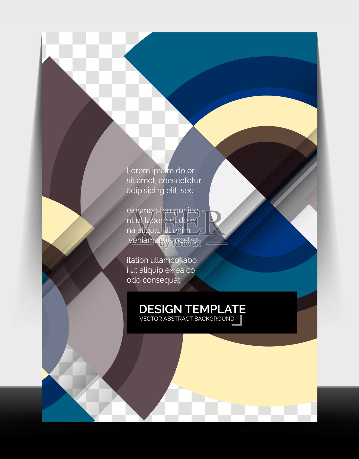 圆设计a4传单打印模板,年度报告设计设计模板素材