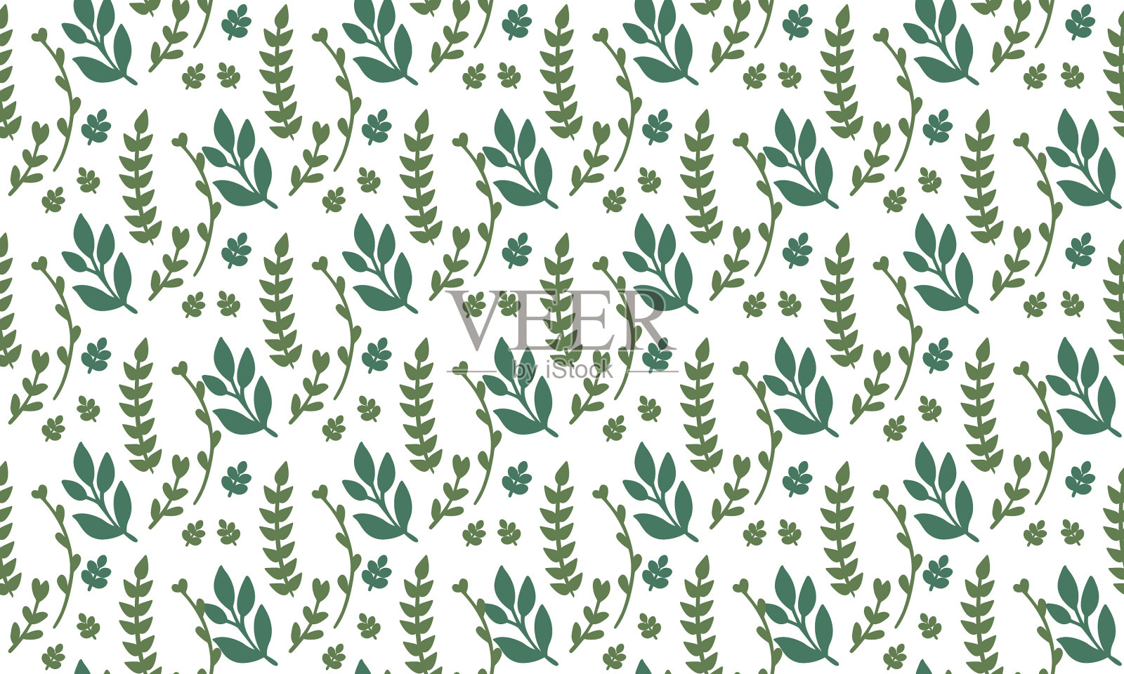 优雅的植物叶图案背景插画图片素材