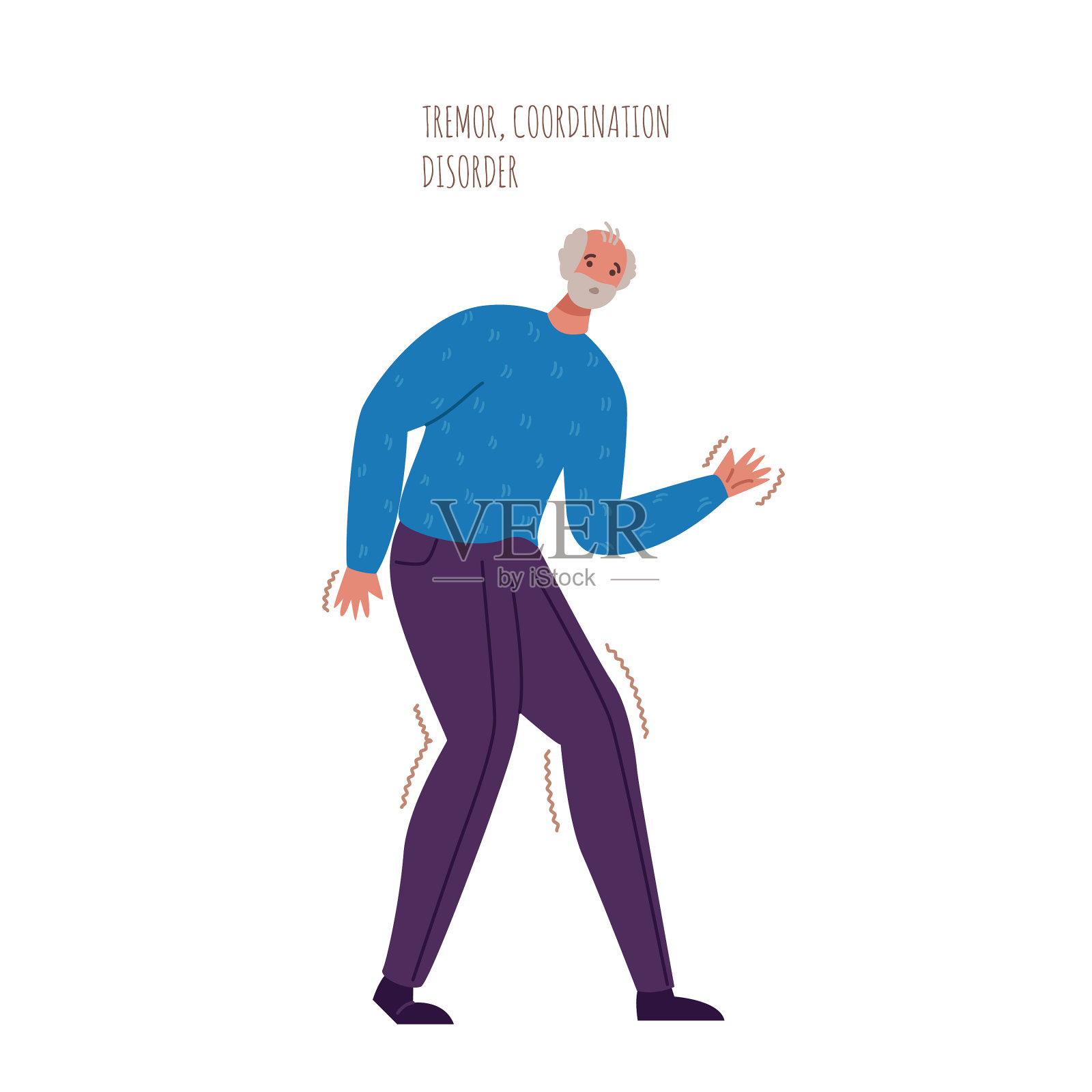 有痴呆症状的老年人插画图片素材