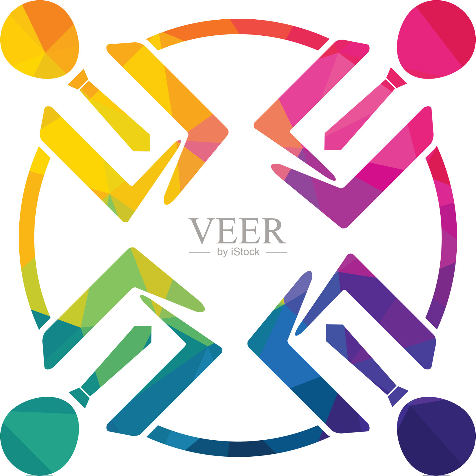 社区抽象的标志图标素材