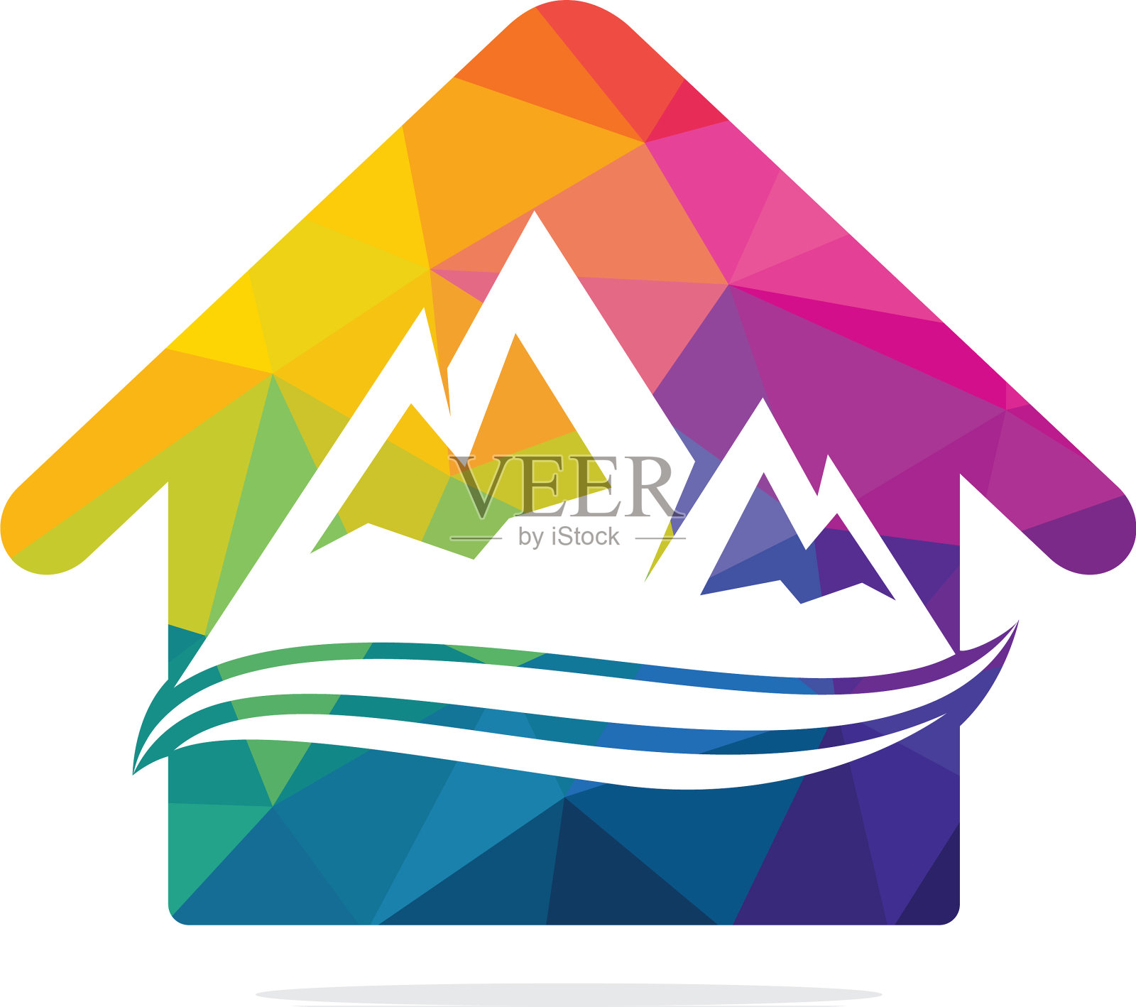 房子和山股票标志模板插画图片素材