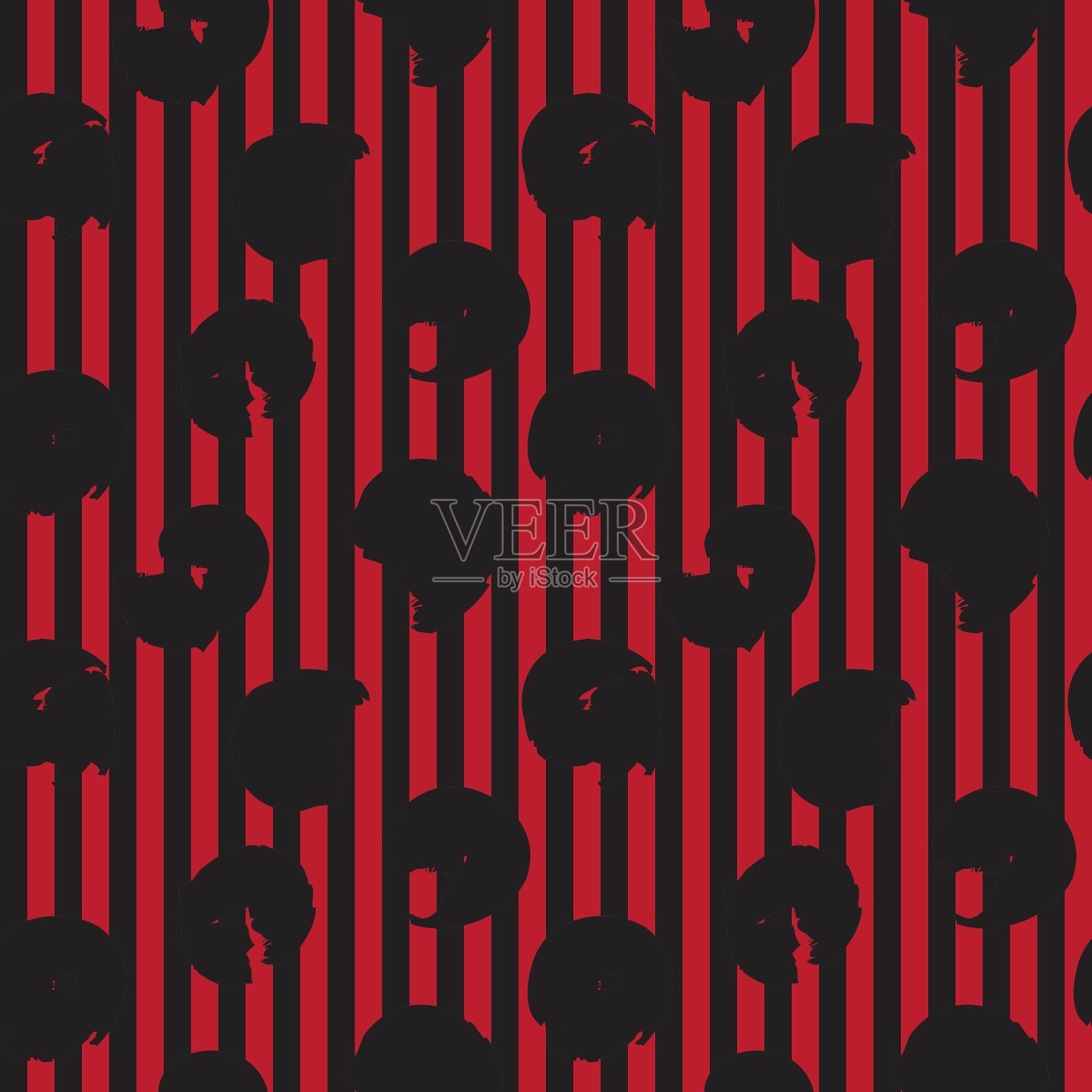 红色抽象画笔笔触无缝模式背景插画图片素材