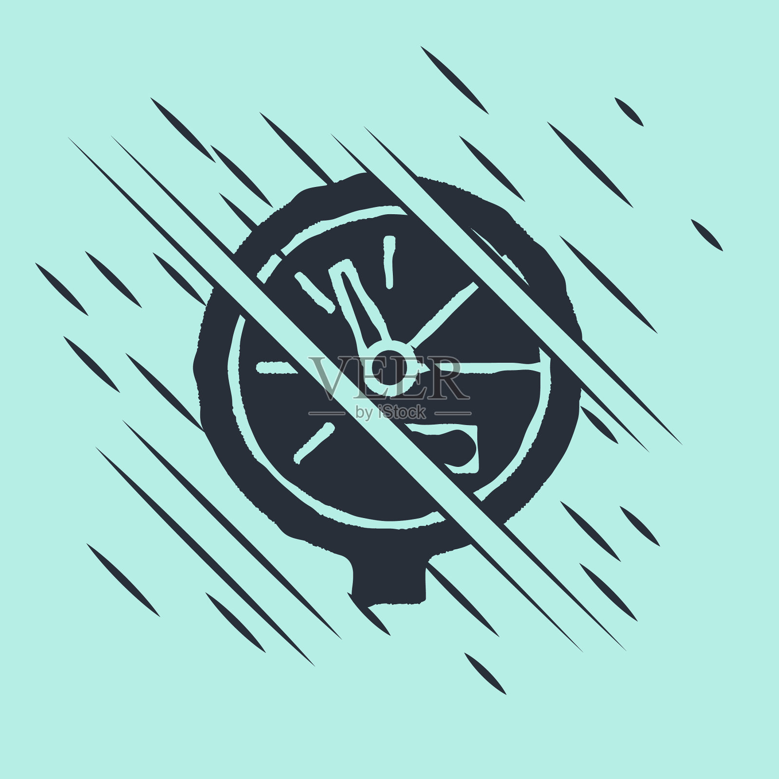 黑色水表图标隔离在绿色插画图片素材