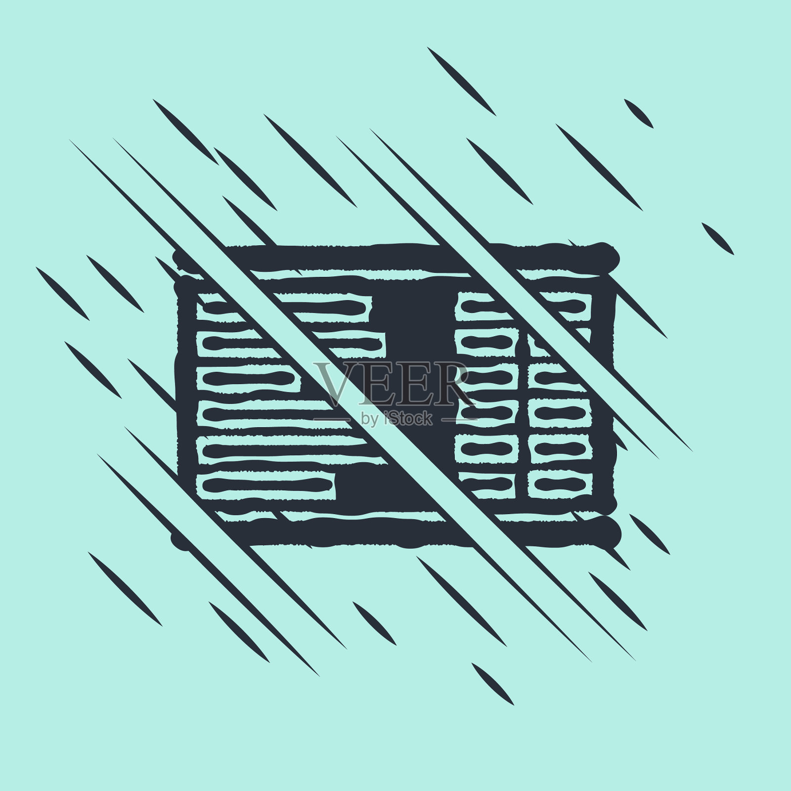 黑色机场板图标隔离在绿色插画图片素材