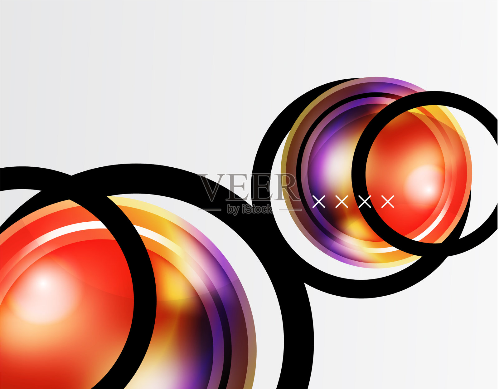 抽象背景-光泽玻璃气泡插画图片素材