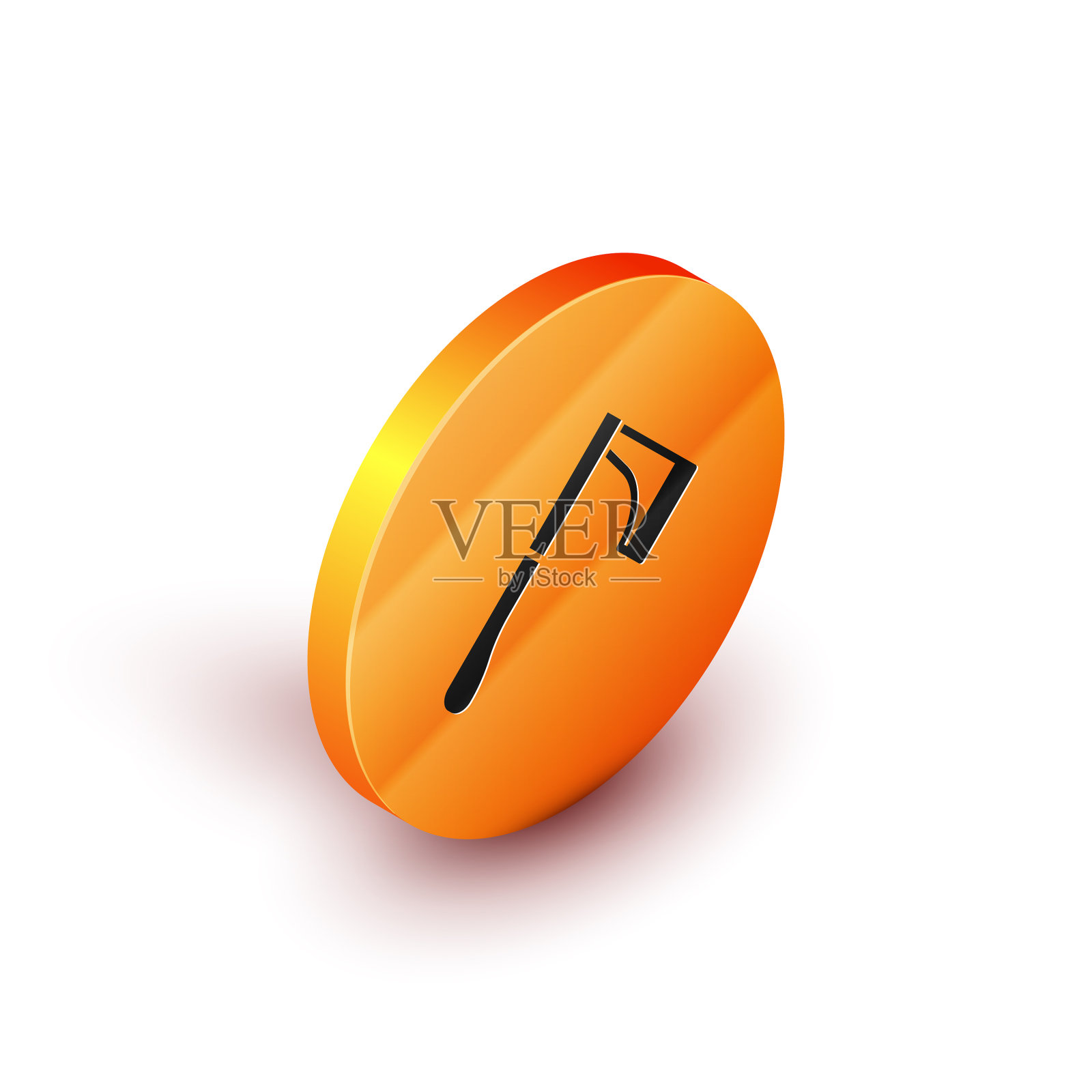 等距木斧图标孤立在白色插画图片素材