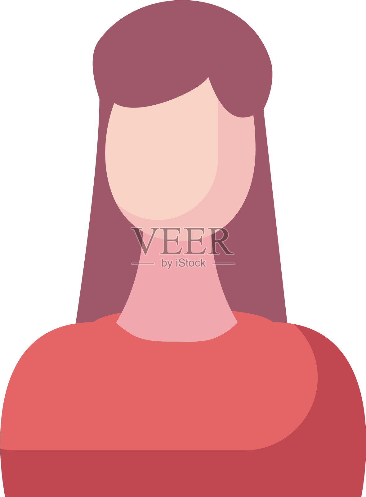 孤立的头像女人填充风格图标设计元素图片