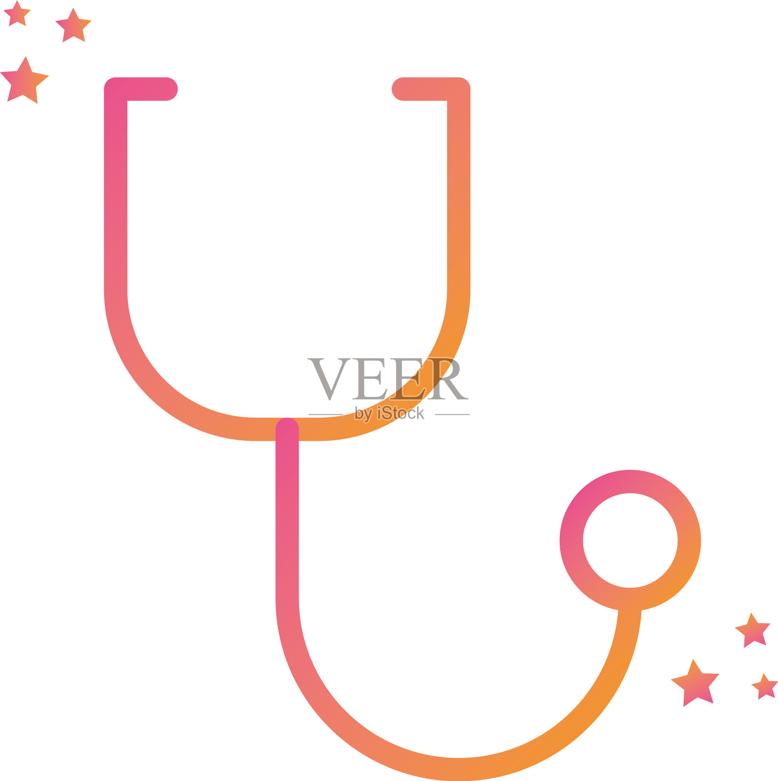 孤立听诊器渐变风格图标插画图片素材