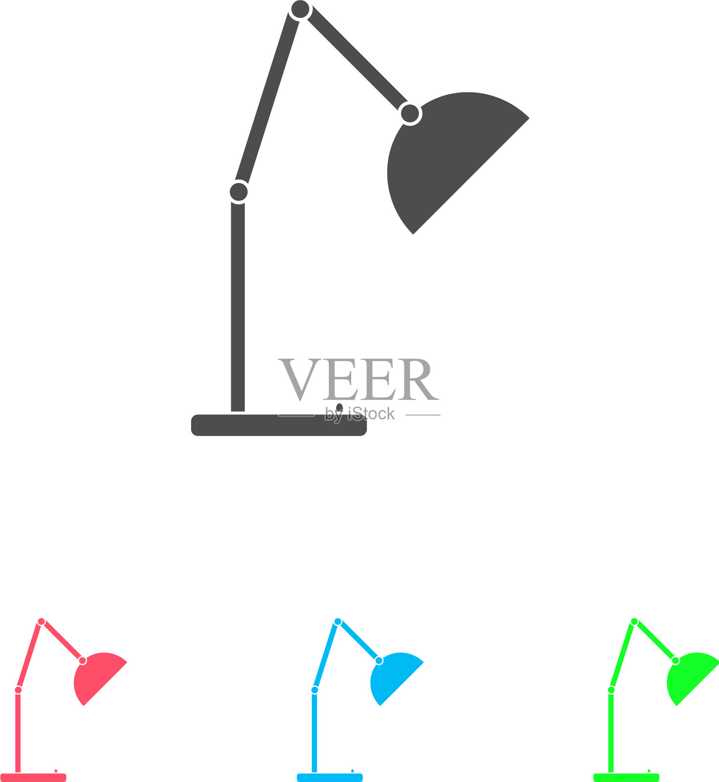 阅读灯图标平插画图片素材