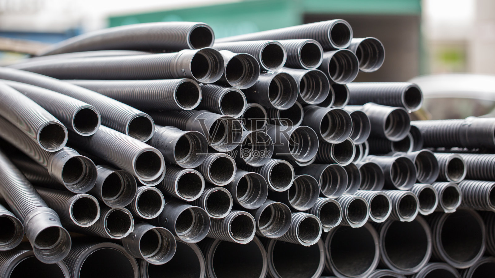 关闭带肋金属管/管照片摄影图片