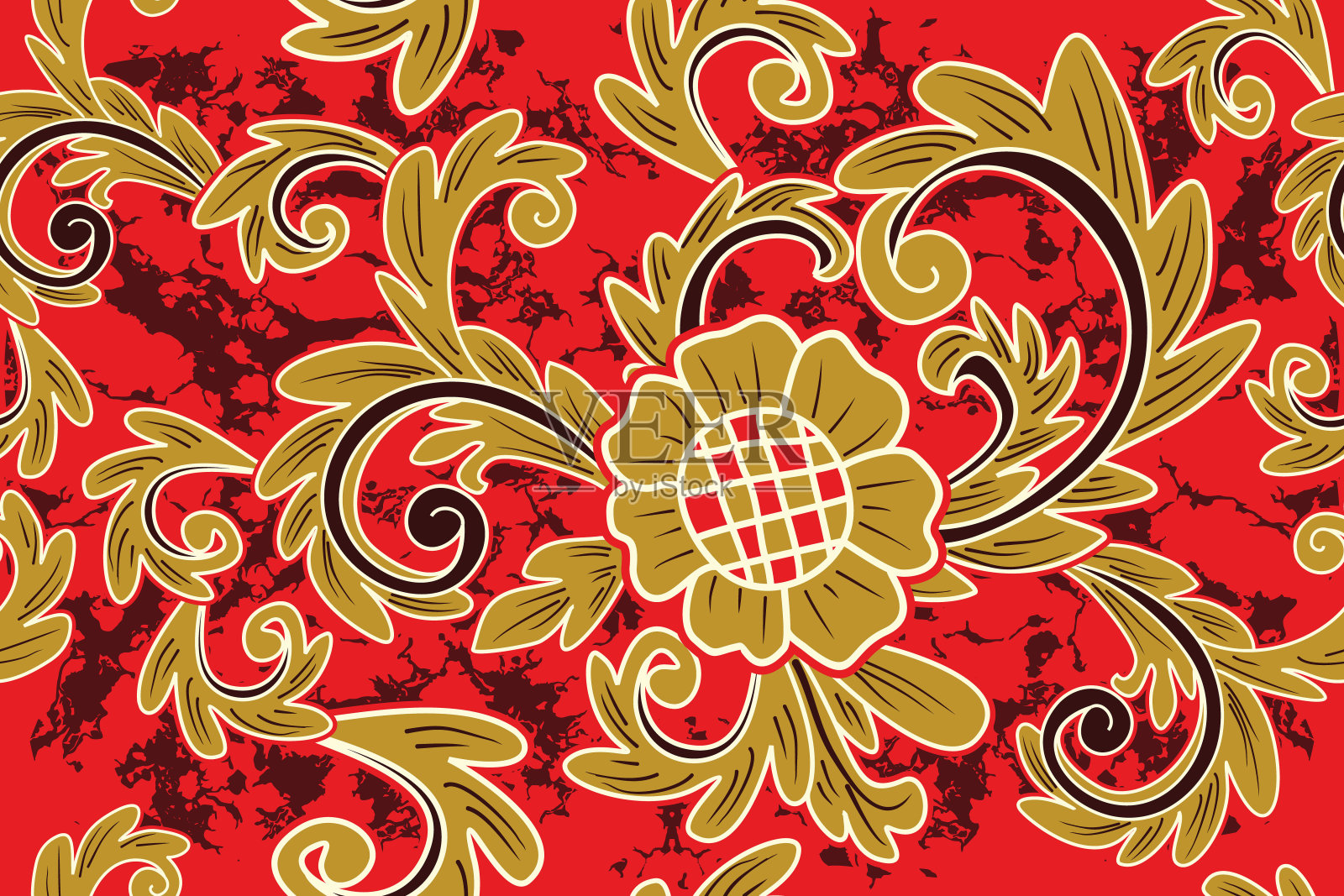 无缝模式与花卉矢量插图插画图片素材