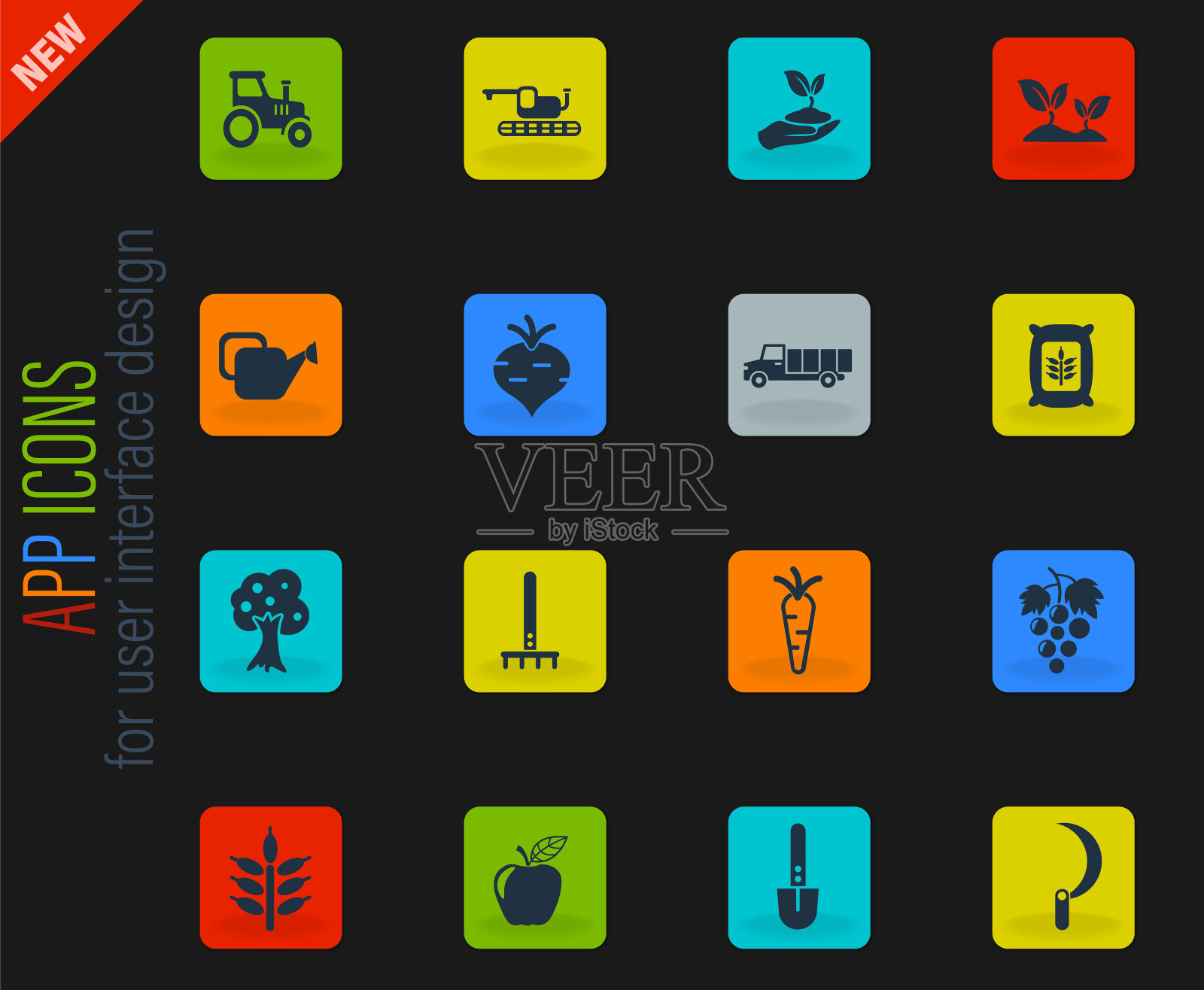 农业图标设置图标素材