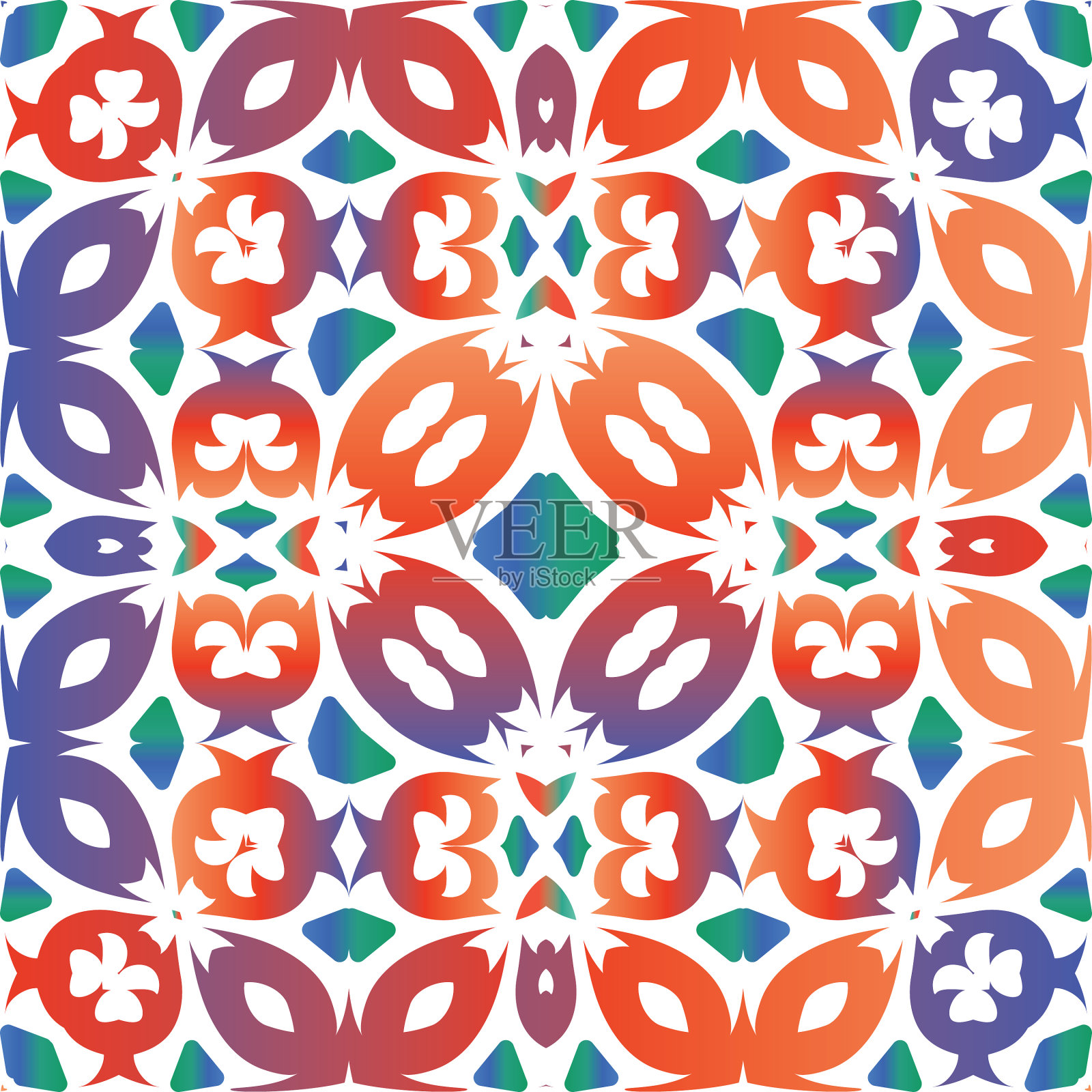 瓷砖上的民族色彩点缀插画图片素材